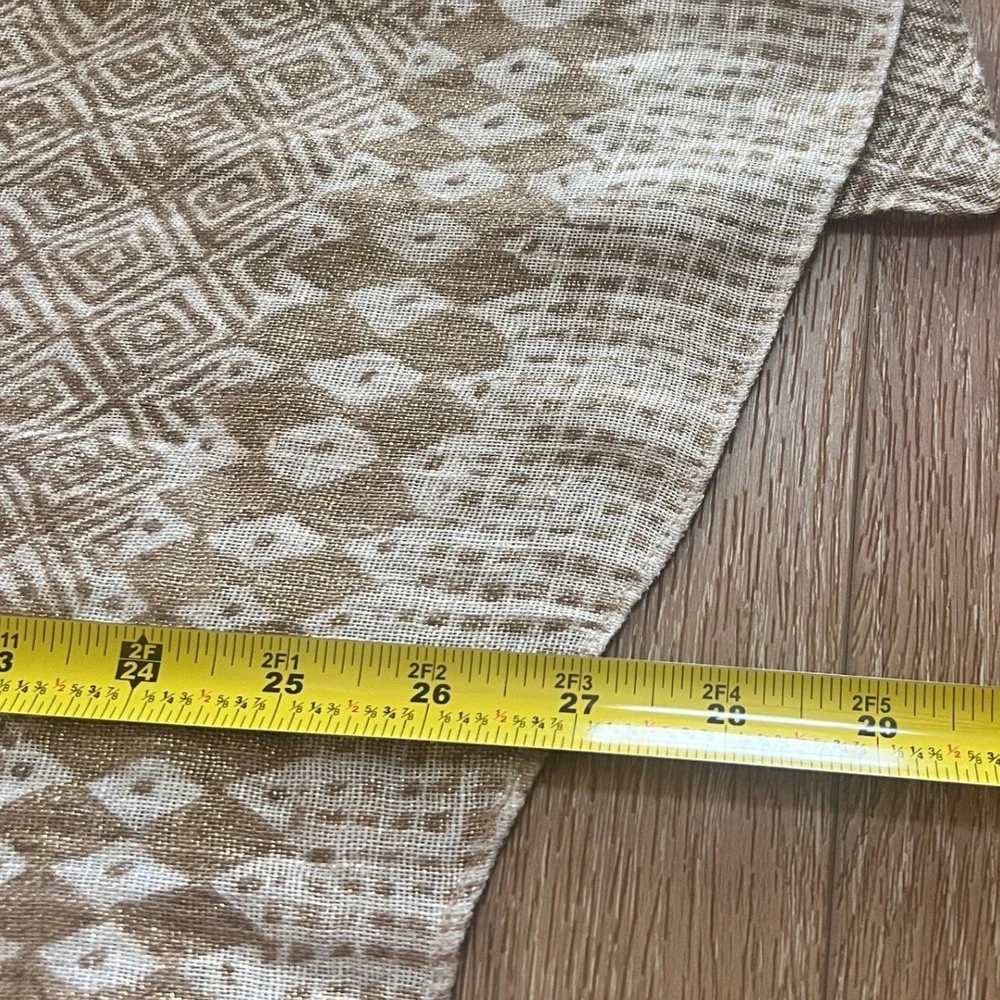 Chicos Linen Open Front Cardigan Tan Size 2 (L/XL) Kimono Boho Lagenlook Relaxed